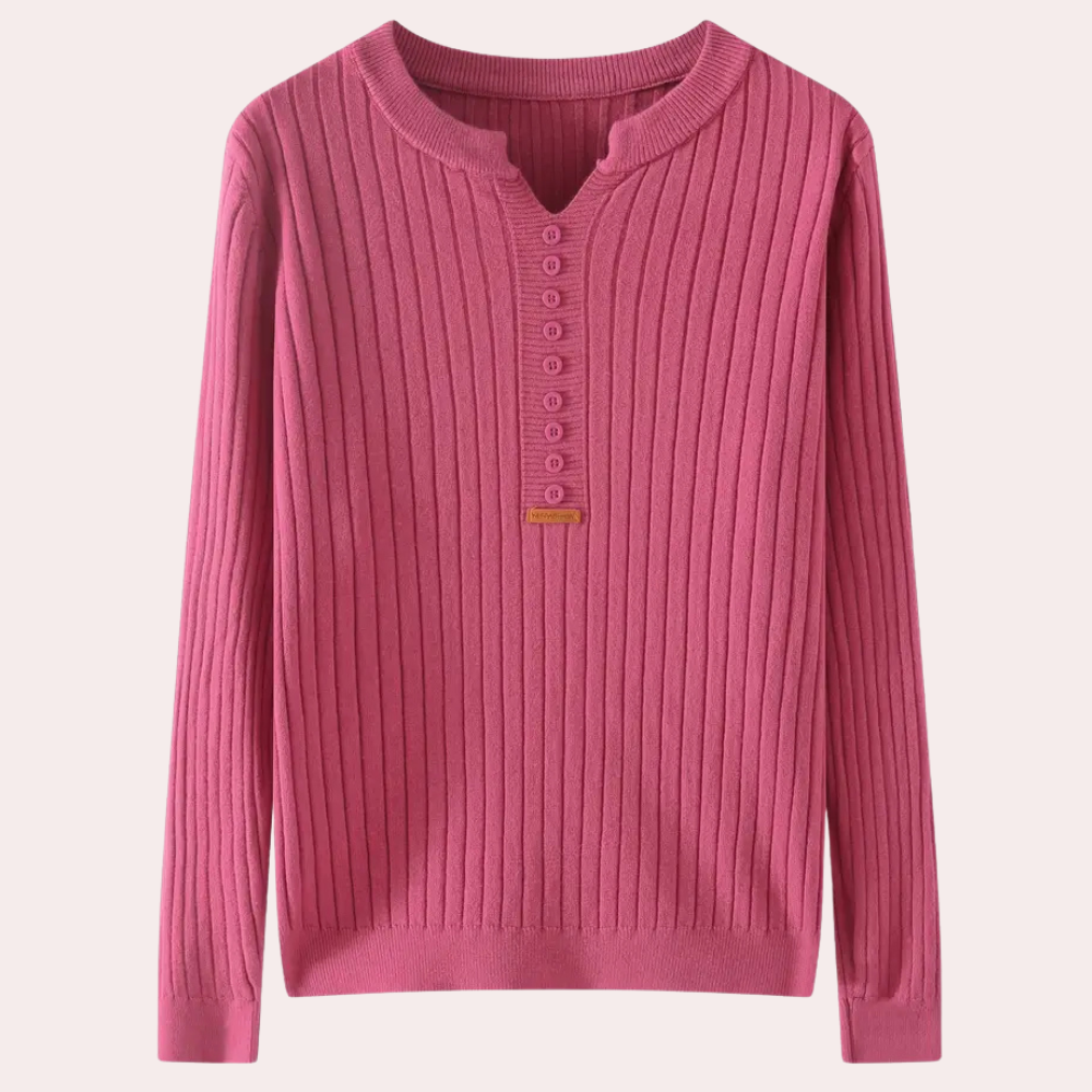 V-hals Trui met Knoopdetails voor Dames - Marit