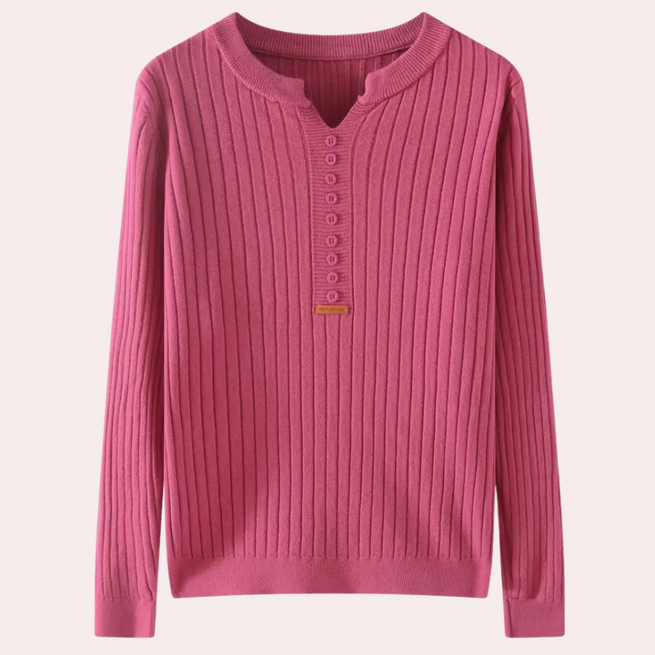 V-hals Trui met Knoopdetails voor Dames - Marit