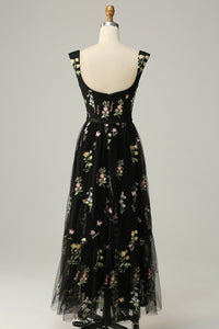Stylish Long A-Line Ball Gown with Embroidery - Anna