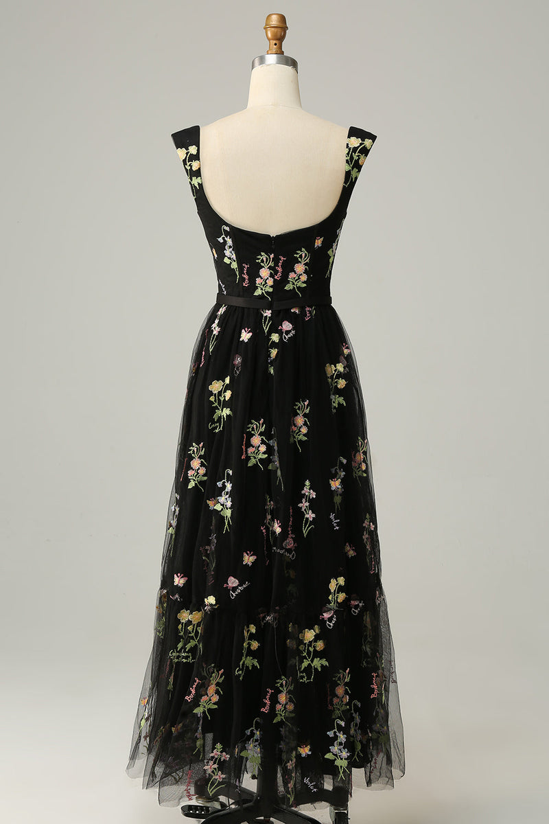 Stylish Long A-Line Ball Gown with Embroidery - Anna