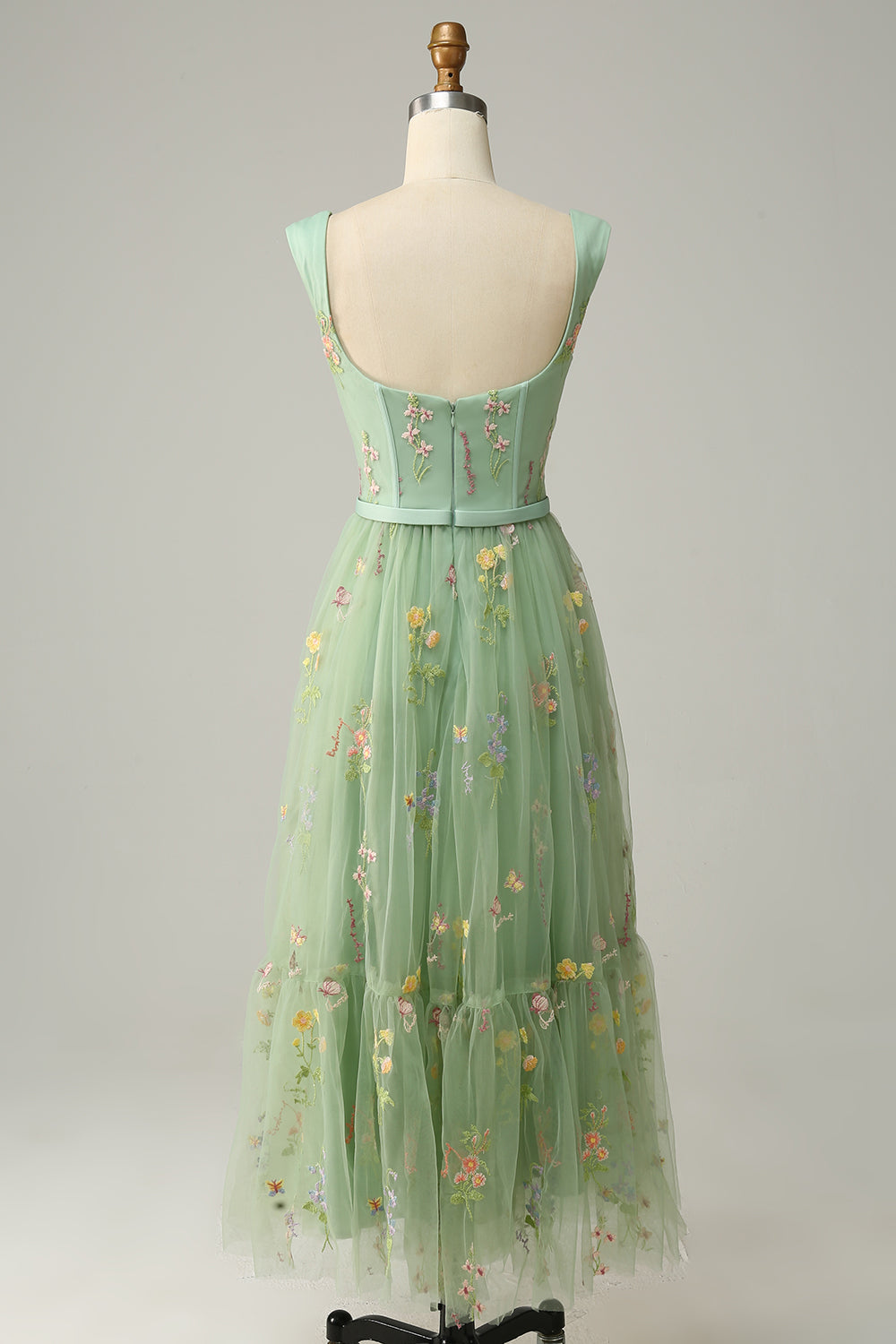 Stylish Long A-Line Ball Gown with Embroidery - Anna