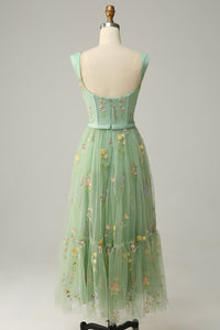 Stylish Long A-Line Ball Gown with Embroidery - Anna
