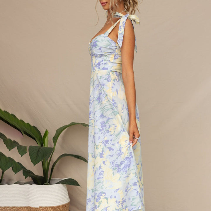 Geblümtes Midikleid aus leichtem Stoff – Alina