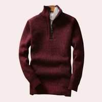 Shizley - Herrenpullover mit hohem Kragen und Reißverschluss