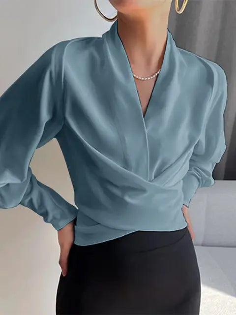Trendige Damenbluse mit V-Ausschnitt - Elena
