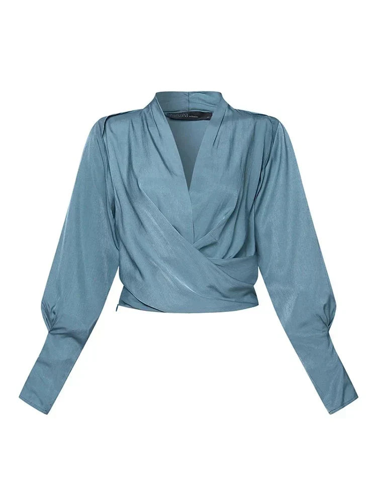 Trendige Damenbluse mit V-Ausschnitt - Elena