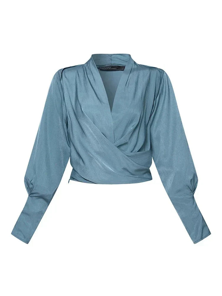 Trendige Damenbluse mit V-Ausschnitt - Elena