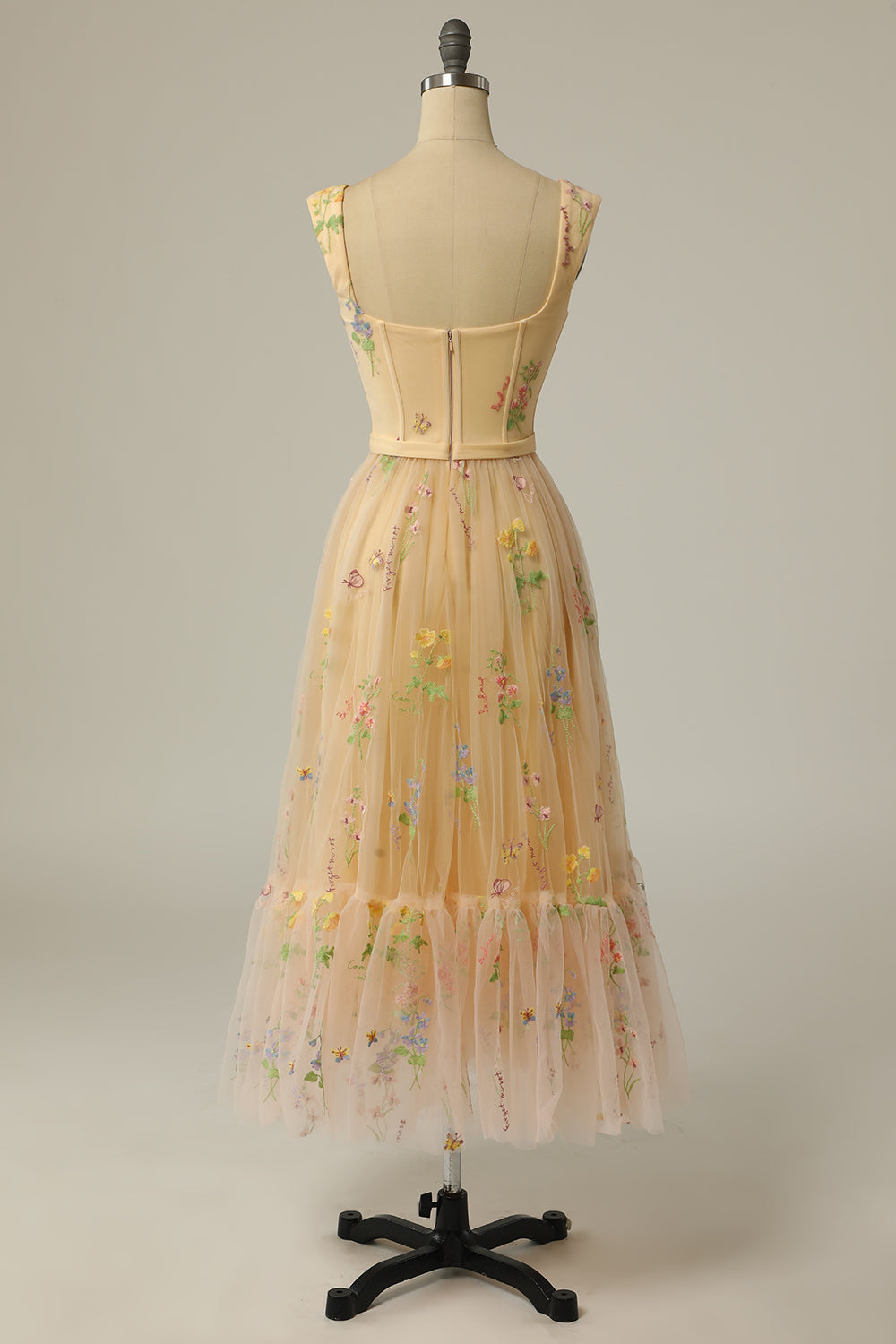 Stylish Long A-Line Ball Gown with Embroidery - Anna