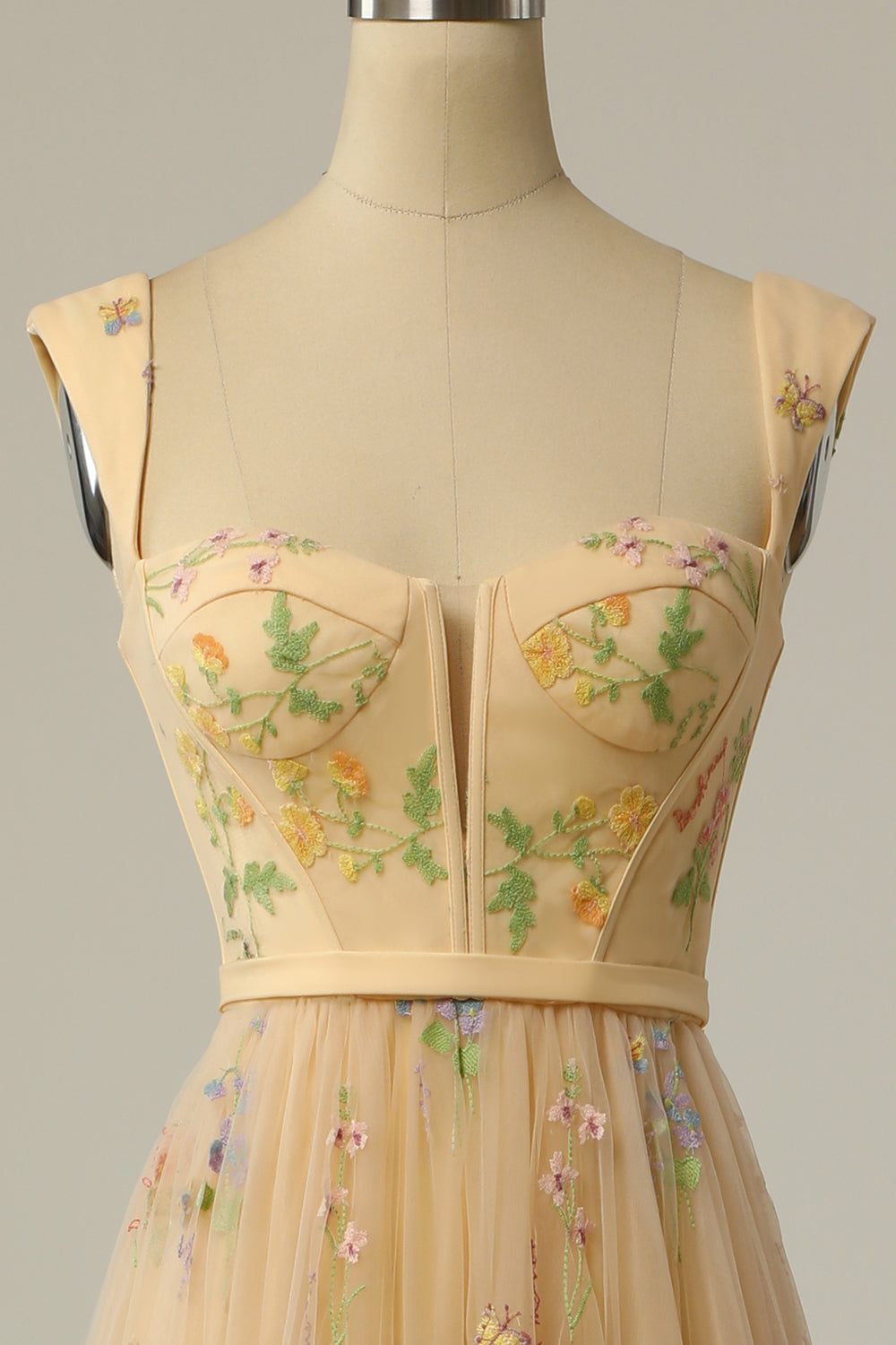 Stylish Long A-Line Ball Gown with Embroidery - Anna