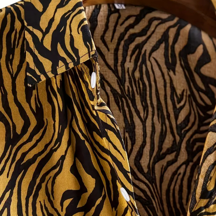 Trendiges Tigerprint-Hemd mit Knopfleiste - Oscar