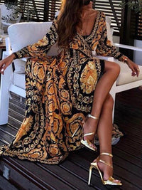 Summer Wrap Dress | Boho Women's Dress with Slit