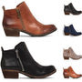 Leder Damen-Stiefeletten mit Blockabsatz und seitlichem Reißverschluss – Marit