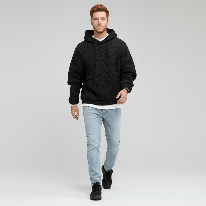 Zopfmuster-Pullover Mit Kapuze - Carlos