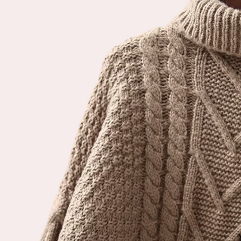 Stilvoller Gestrickter Rollkragenpullover für Damen - Lina