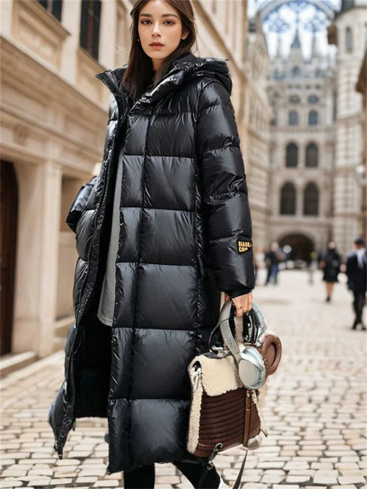 Stilvoller langer gesteppter Damen-Wintermantel - Mila