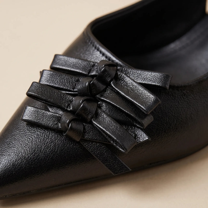 Zwarte Slingbacks Met Spitse Neus - Kristina