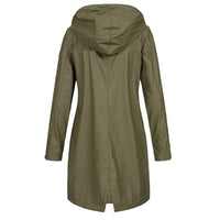 Langer Damen-Herbstmantel mit hohem Kragen & Knopfleiste – Leandra