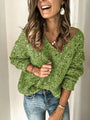 Locker gestrickter Pullover aus mehrfarbiger Wolle - Lila