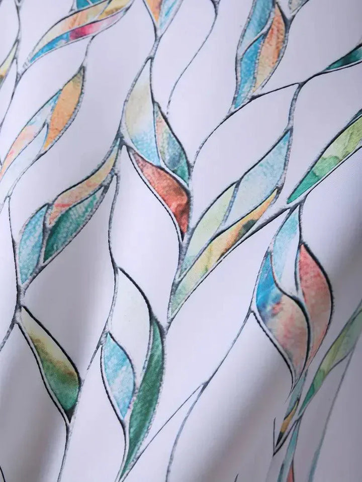 Trendy women's blouse with abstract pattern and button closure - Marlene