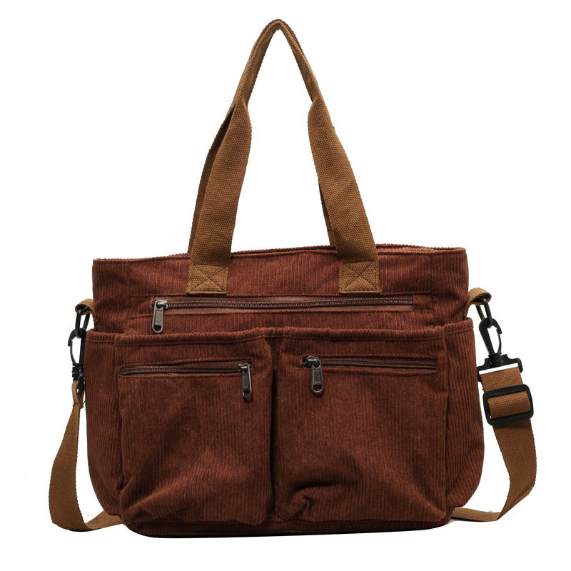 Trendige Cord-Schultertasche - VelvetVogue