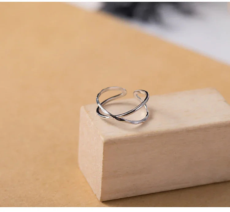 Adjustable Double Lines Ring - Lina