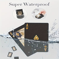 Luxuriöses schwarzes Kartenspiel - Wasserdicht & flexibel mit Aufbewahrungsbox - Noctura