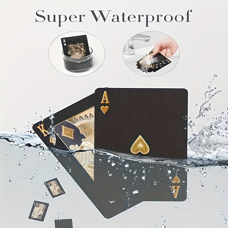 Luxuriöses schwarzes Kartenspiel - Wasserdicht & flexibel mit Aufbewahrungsbox - Noctura
