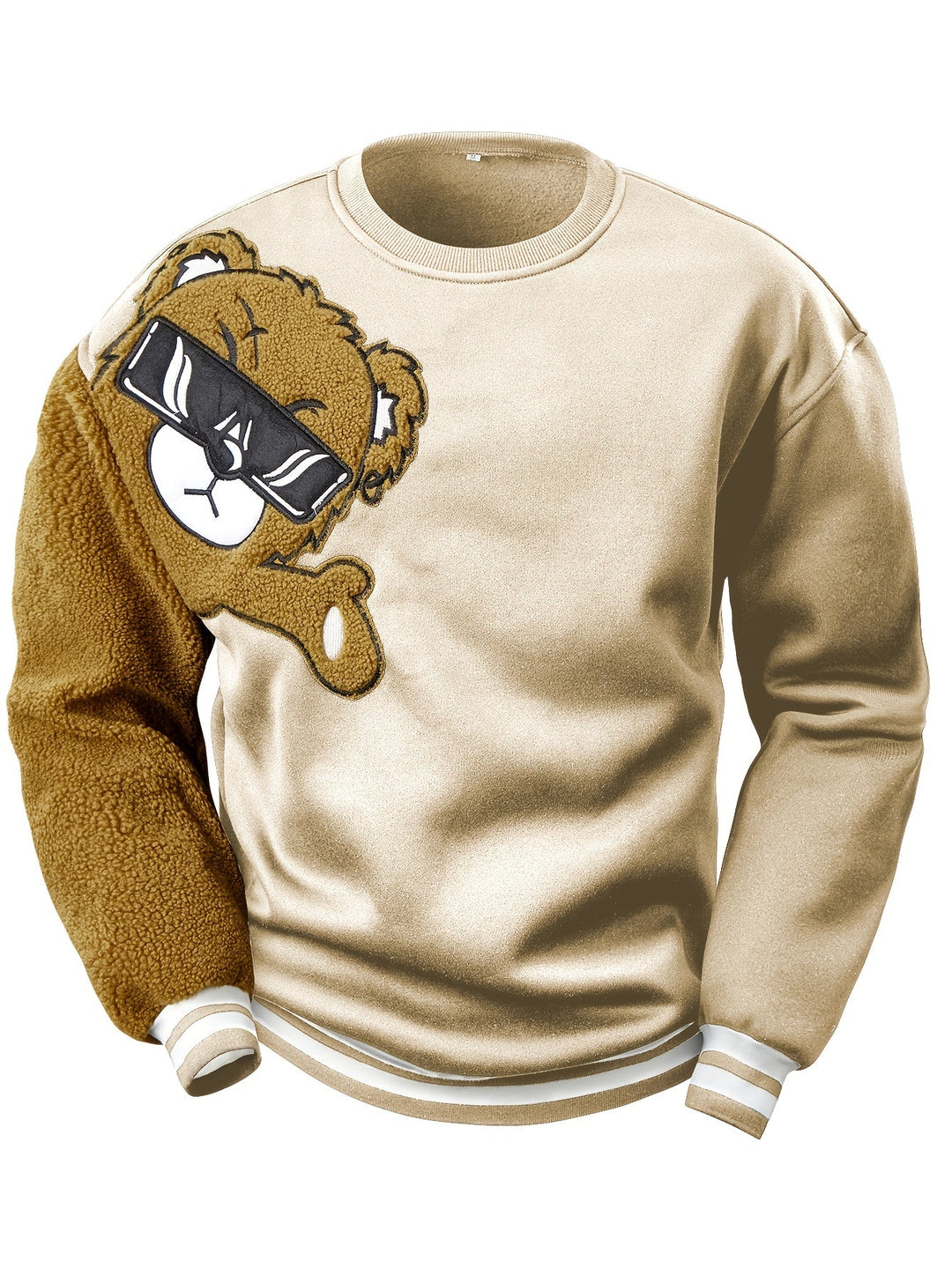 Herren Sweatshirt mit Gesticktem Cartoonbär - Jasper