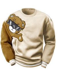 Herren Sweatshirt mit Gesticktem Cartoonbär - Jasper