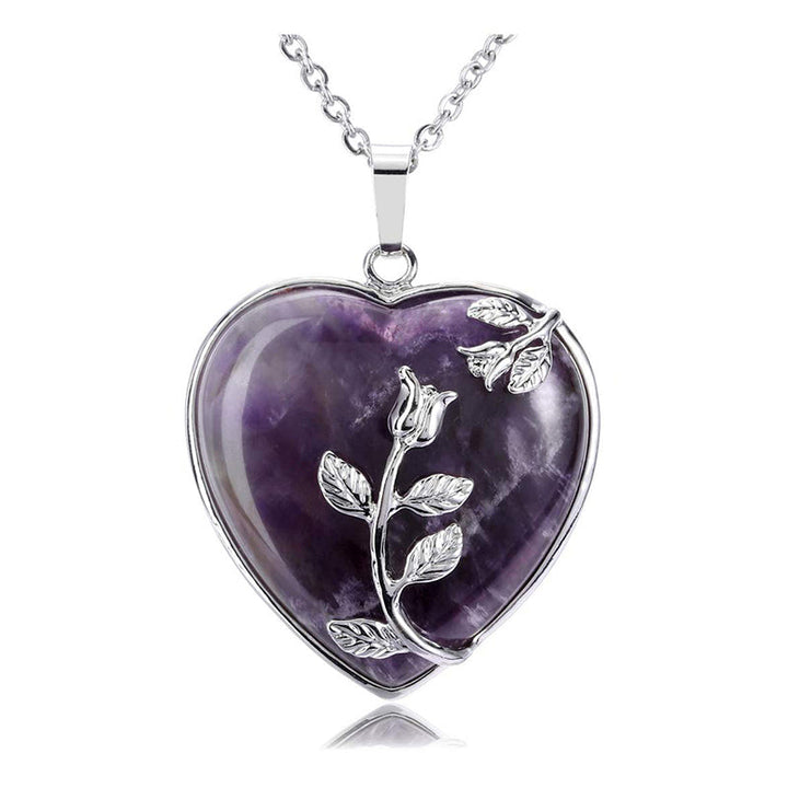 Stylish Heart-Shaped Rose Quartz Necklace - Amara