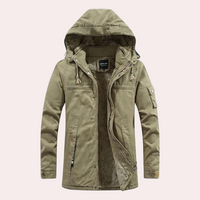 Gefütterte Herren-Winterjacke mit warmer Kapuze - Logan