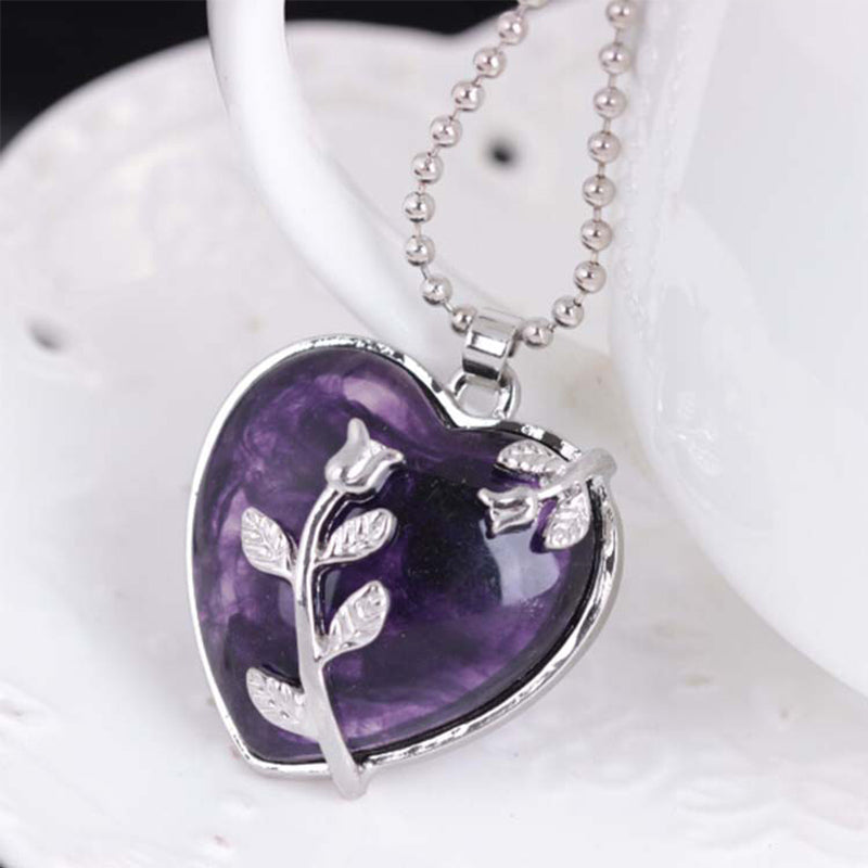 Stylish Heart-Shaped Rose Quartz Necklace - Amara