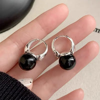 Stilvolle schwarze Onyx-Ohrringe - Lina