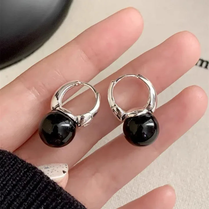 Stilvolle schwarze Onyx-Ohrringe - Lina