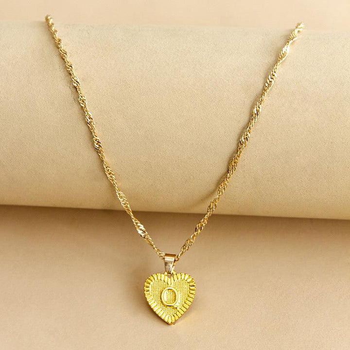 Goldene Initial Herz Anhänger Kette - Amara