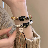 Kätzchen und Totenkopf Armband - Selina