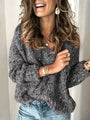 Locker gestrickter Pullover aus mehrfarbiger Wolle - Lila