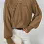 Damen Zopfpullover mit Laternenärmeln – Sanna