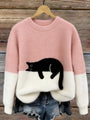 Cat Print Oversized Sweater 3