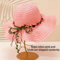 Chapeau de paille d’été pour femme avec détails floraux et fruités – Solène