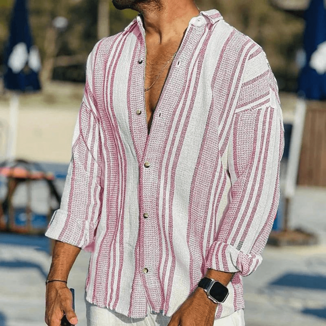 Luftiges Herren-Sommerhemd mit Knopfleiste – Elias
