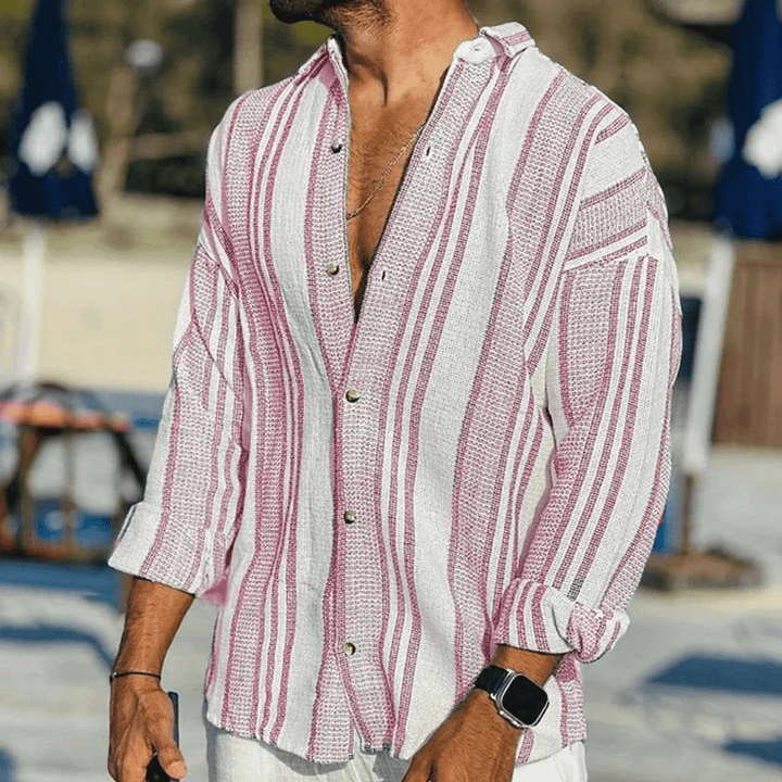 Luftiges Herren-Sommerhemd mit Knopfleiste – Elias