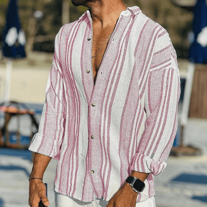 Luftiges Herren-Sommerhemd mit Knopfleiste – Elias