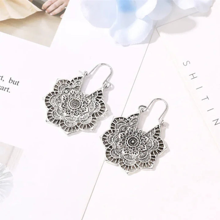 Goldene/Silberne Lotus Mandala Ohrringe - Isolde