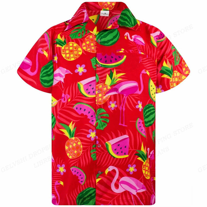 Tropisches 3D Flamingo Hemd – Kai