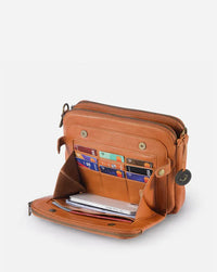 Leder-Crossbody-Umhängetasche - PremierSatchel