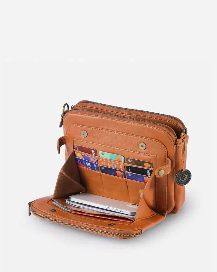 Leder-Crossbody-Umhängetasche - PremierSatchel