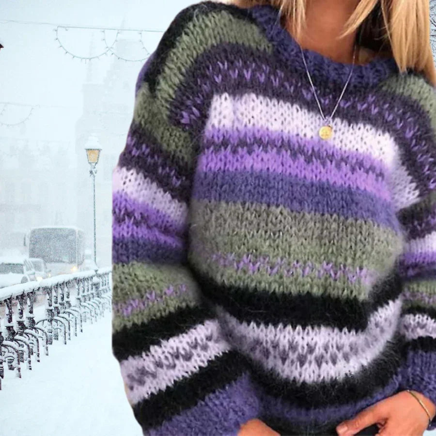 Vintage Handgestrickter Damenpullover - Celeste