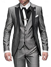 Men's Elegant Three-Piece Tailored Occasion Suit Set 3