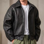 Men's Leather Zip Jacket – Structured Collared Layer for Spring/Fall 1
